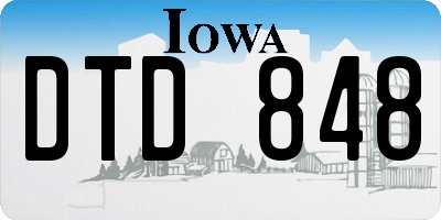 IA license plate DTD848