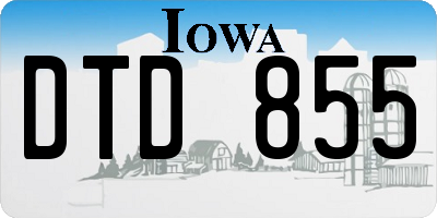IA license plate DTD855
