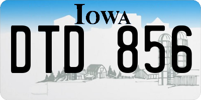 IA license plate DTD856