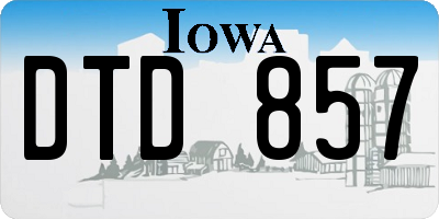IA license plate DTD857