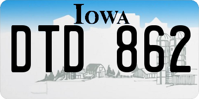 IA license plate DTD862