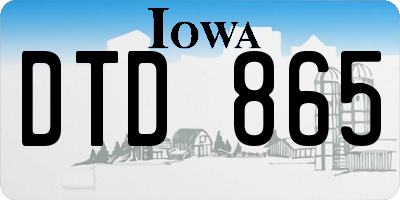 IA license plate DTD865