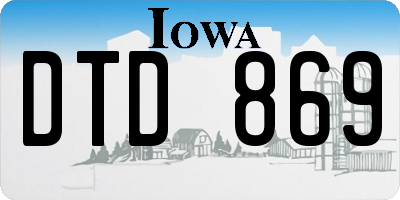 IA license plate DTD869
