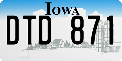 IA license plate DTD871