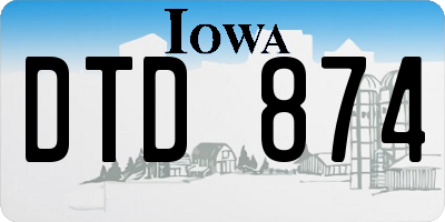 IA license plate DTD874