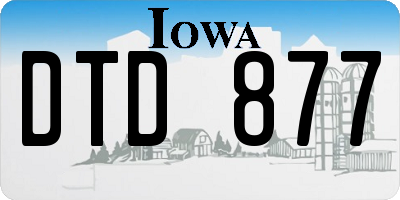 IA license plate DTD877