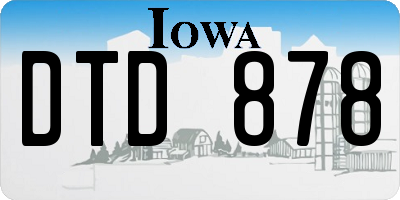 IA license plate DTD878
