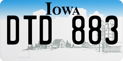 IA license plate DTD883