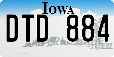 IA license plate DTD884