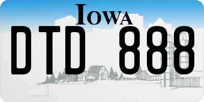 IA license plate DTD888
