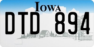 IA license plate DTD894