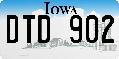 IA license plate DTD902