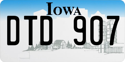 IA license plate DTD907