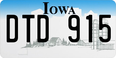 IA license plate DTD915