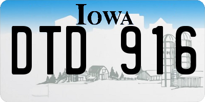 IA license plate DTD916