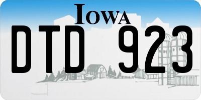 IA license plate DTD923