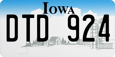 IA license plate DTD924