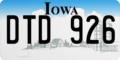 IA license plate DTD926