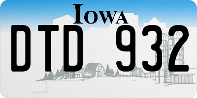 IA license plate DTD932