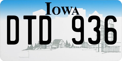 IA license plate DTD936