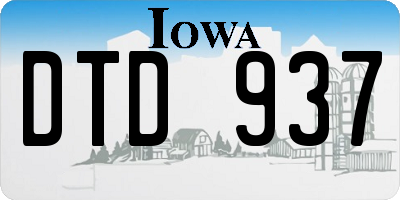 IA license plate DTD937