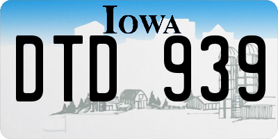 IA license plate DTD939