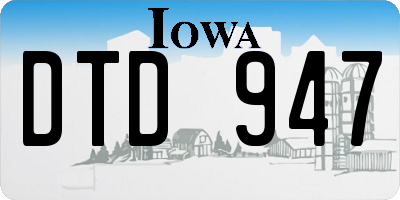 IA license plate DTD947