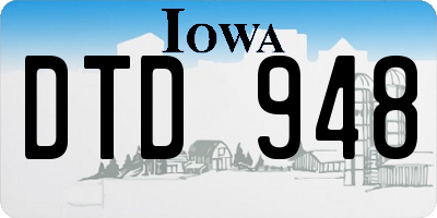 IA license plate DTD948