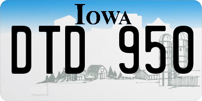 IA license plate DTD950