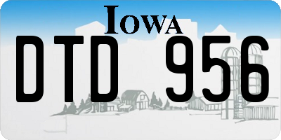 IA license plate DTD956