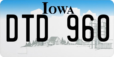 IA license plate DTD960
