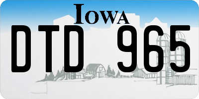 IA license plate DTD965