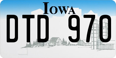 IA license plate DTD970