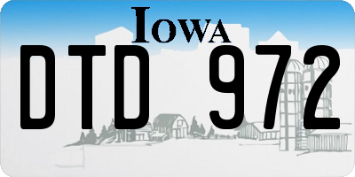 IA license plate DTD972