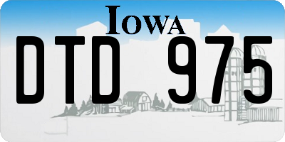 IA license plate DTD975