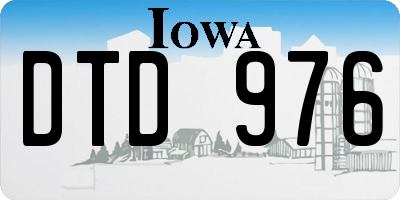 IA license plate DTD976