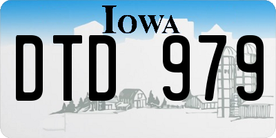 IA license plate DTD979