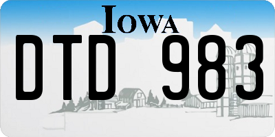 IA license plate DTD983