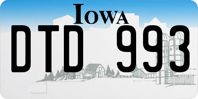 IA license plate DTD993