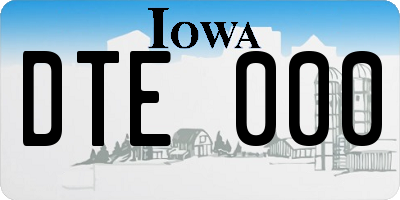 IA license plate DTE000