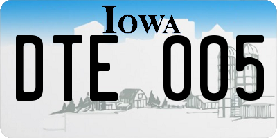 IA license plate DTE005