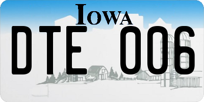 IA license plate DTE006