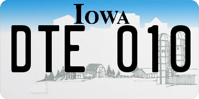 IA license plate DTE010