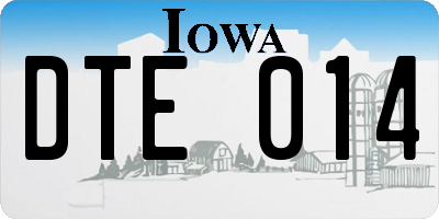 IA license plate DTE014