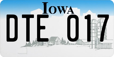 IA license plate DTE017