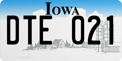 IA license plate DTE021