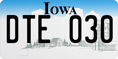 IA license plate DTE030