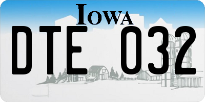 IA license plate DTE032