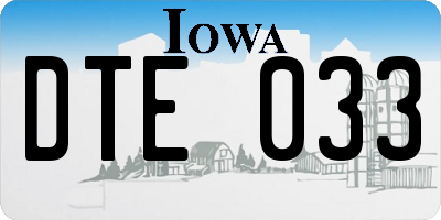 IA license plate DTE033