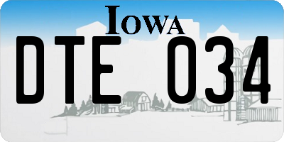 IA license plate DTE034